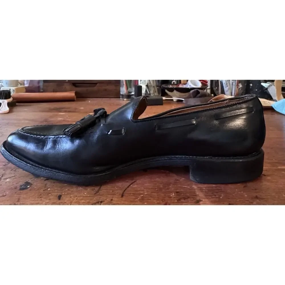 Vintage Allen Edmonds Grayson Black Leather Tassel Loafers 9 1/2 AA Made in USA
